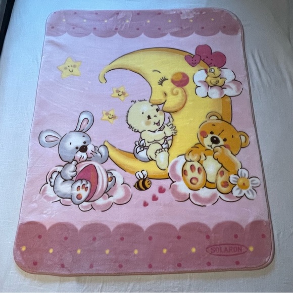 RARE : Vintage Baby Blanket | SOLARON | Size: 110 x 140 CMS - Picture 6 of 12